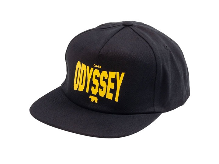 ODYSSEY PRIME 5-PANEL UNSTRUCTURED HAT Black with Yellow Ink