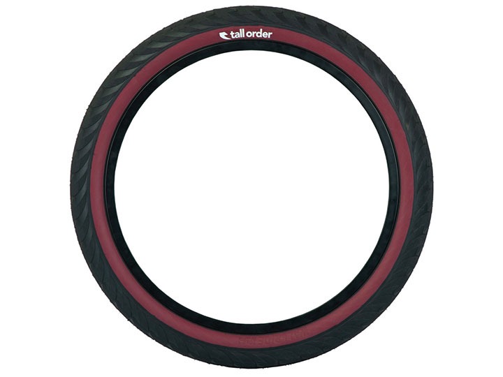 TALL ORDER WALLRIDE TYRE -Black With Red Sidewall 2.3&quot;-